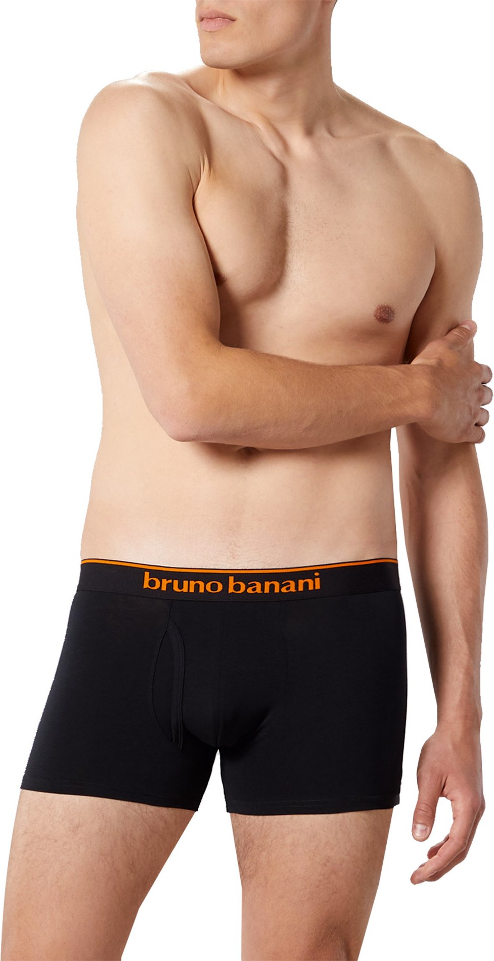 Thumbnail - bruno banani Herren Shorts schwarz Baumwolle & Mix unifarben