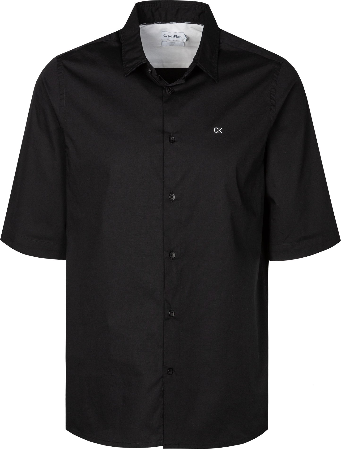 Thumbnail - Calvin Klein Herren Kurzarmhemd schwarz Slim Fit