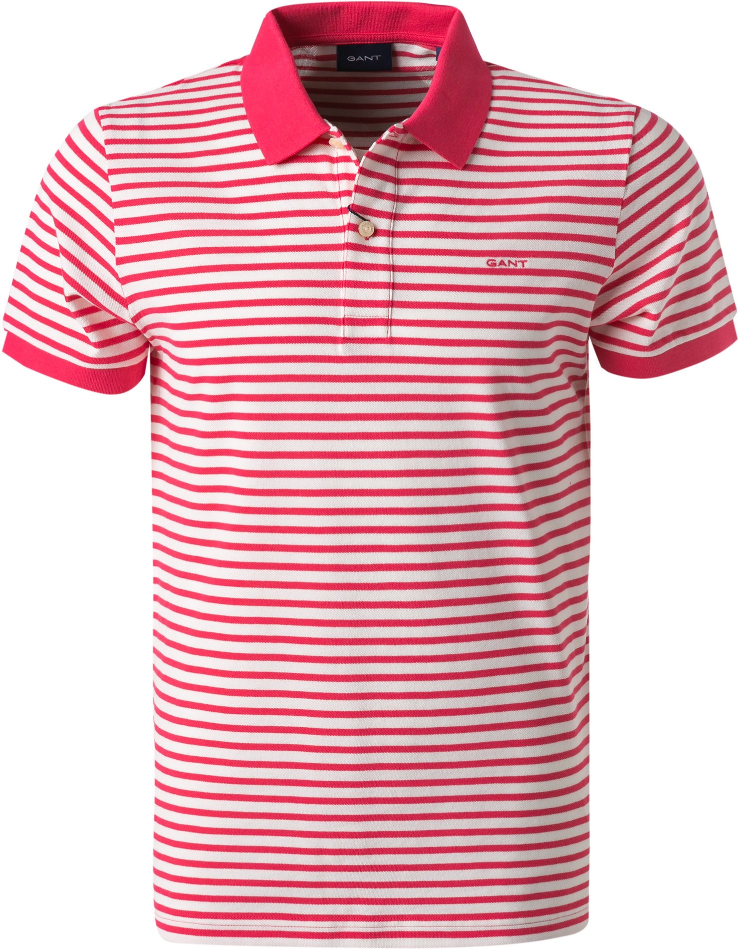 Gant Herren Polo-Shirt rosa gestreift