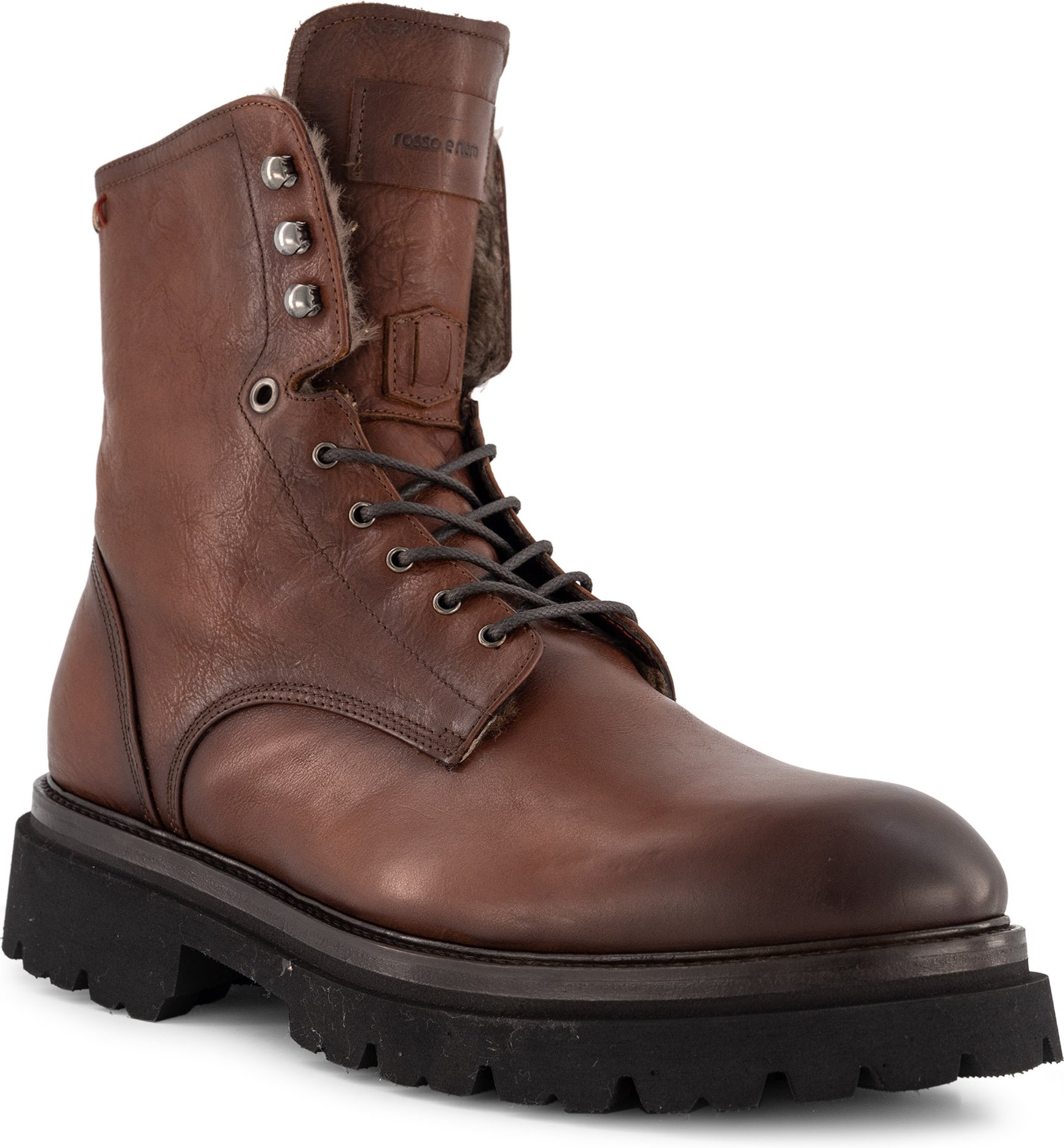 Thumbnail - rosso e nero Herren Schnürboots braun Glattleder