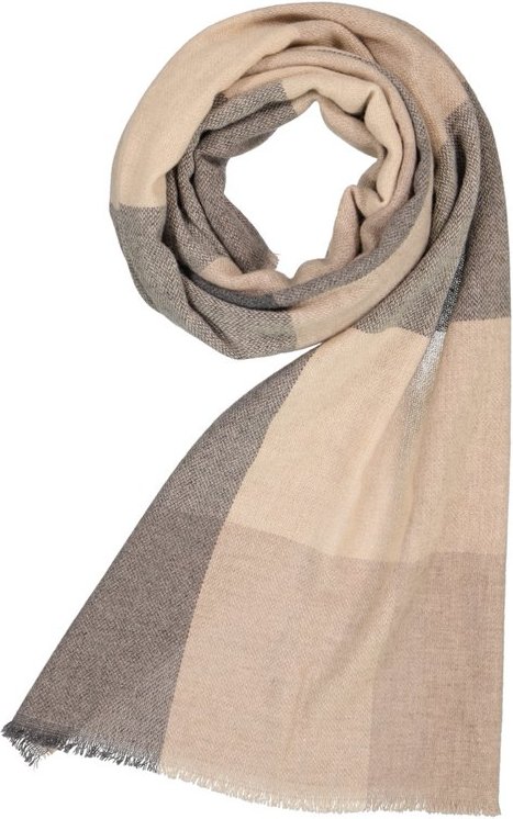 DANTE Herren Schal beige Kashmere-Wolle kariert