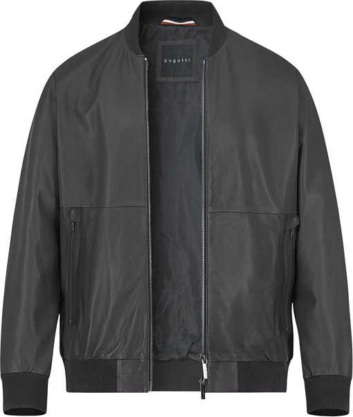 bugatti Herren Lederjacke schwarz unifarben
