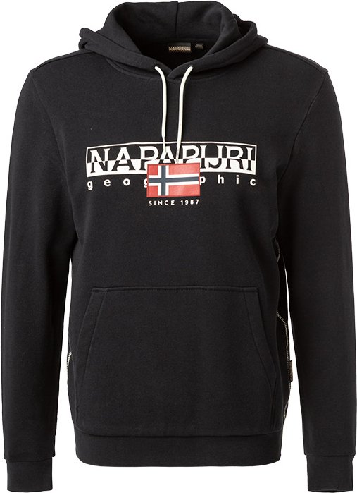 NAPAPIJRI Herren Hoodie schwarz Logo und Motiv