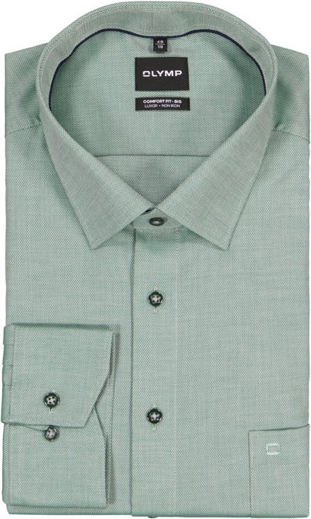 OLYMP Herren Hemd grün meliert