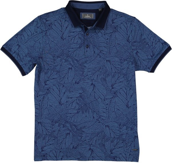 RAGMAN Herren Polo-Shirt blau geblümt