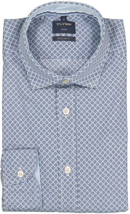 OLYMP Herren Hemd blau gemustert