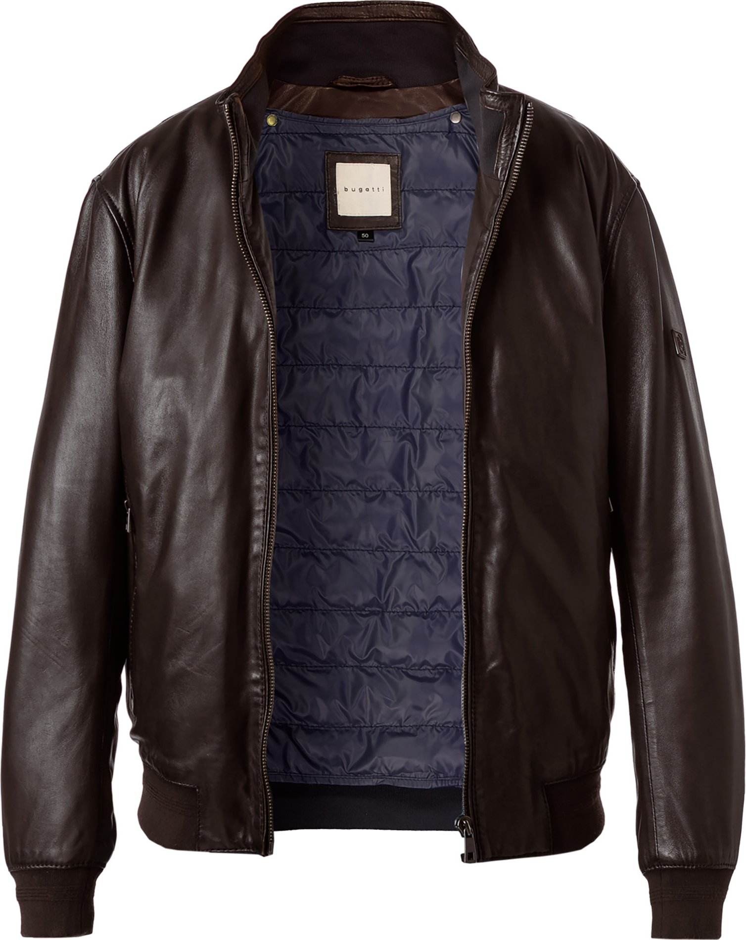 Thumbnail - bugatti Herren Lederjacke braun unifarben