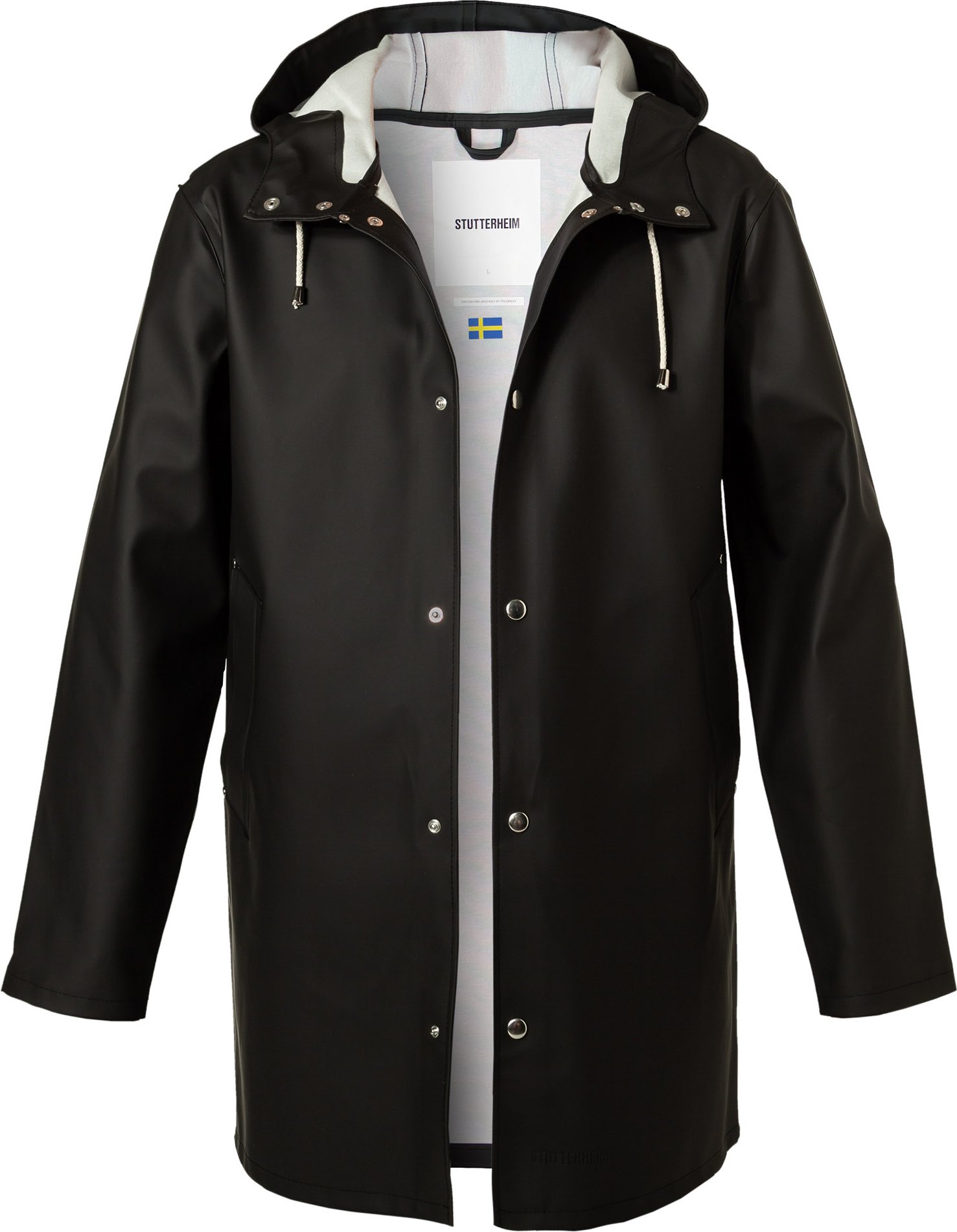 STUTTERHEIM Herren Regenmantel schwarz unifarben