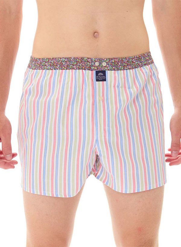 MC ALSON Herren Boxershorts multicolor Reine Baumwolle Gestreift