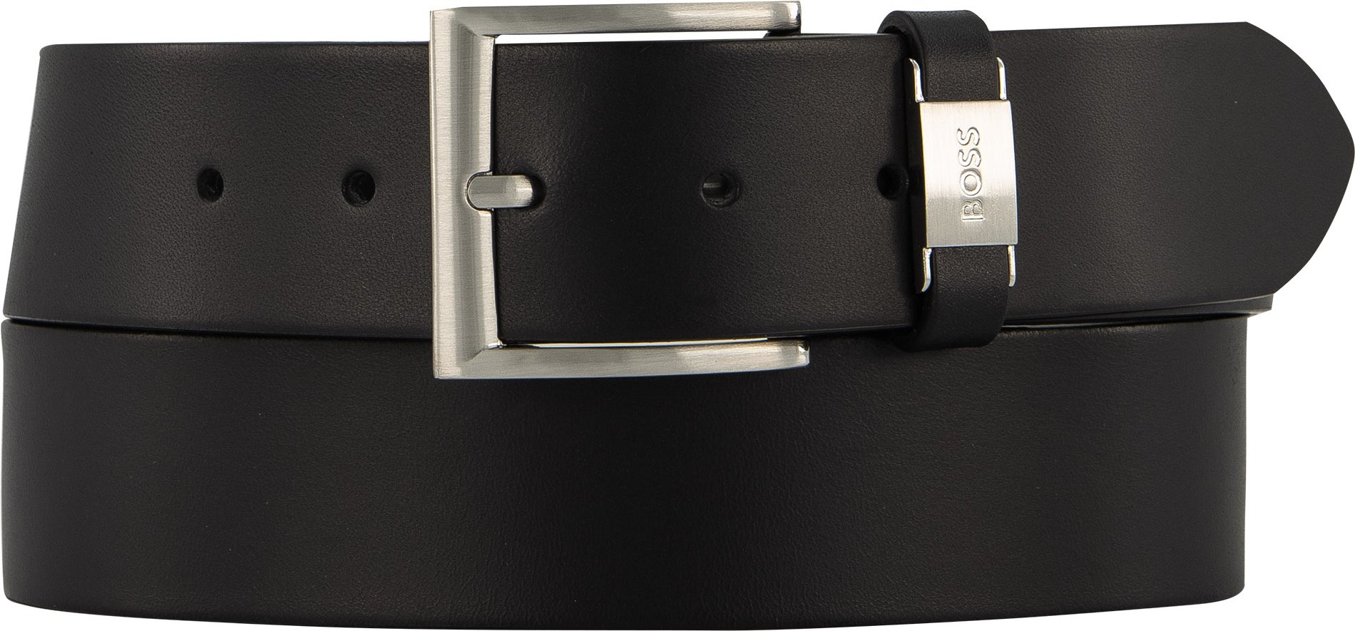 BOSS Black Herren Gürtel schwarz Glattleder