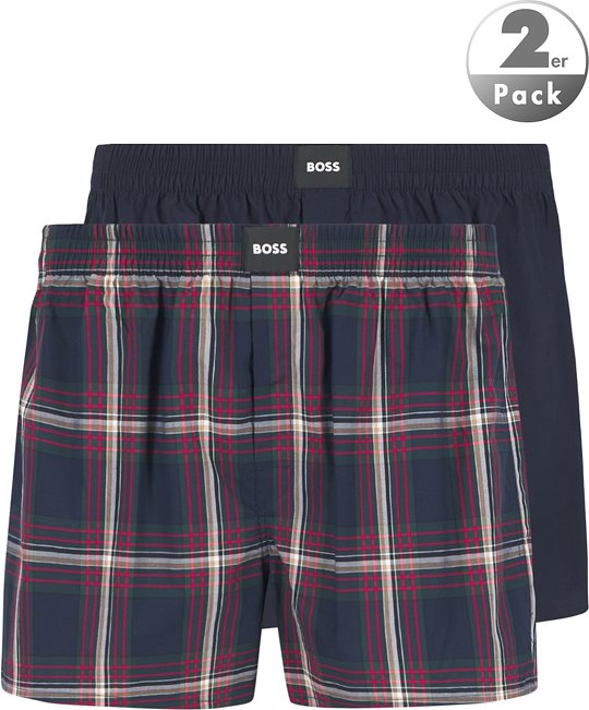 BOSS Black Herren Boxershorts grün Baumwolle & Mix Gestreift