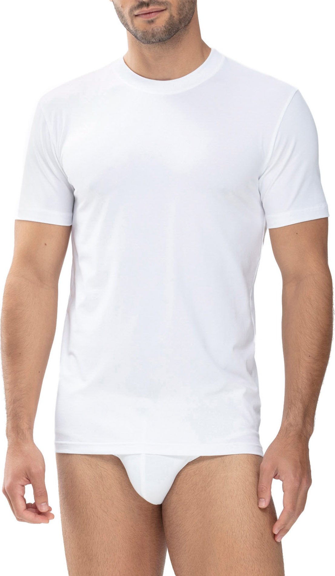 Mey Herren Olympia-Shirt weiß Baumwolle & Mix unifarben