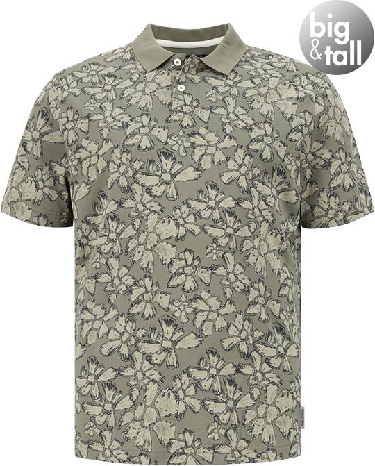 Marc O'Polo Herren Polo-Shirt grün geblümt