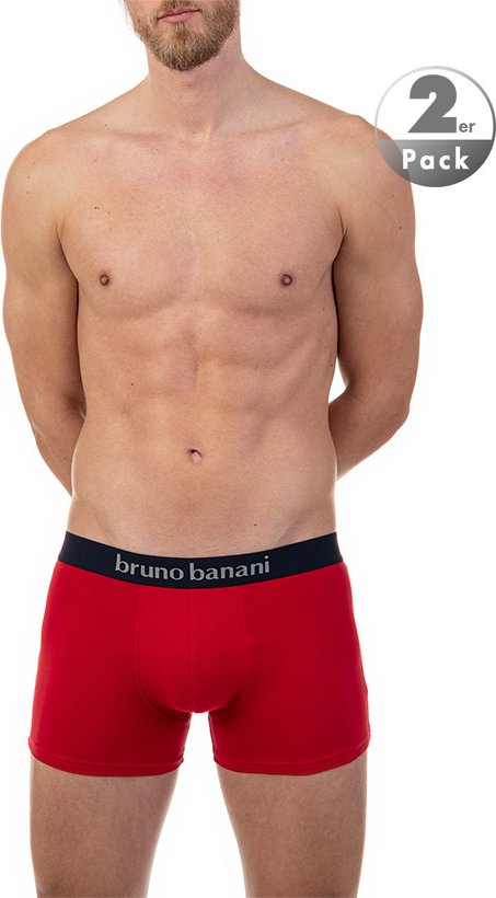 Thumbnail - bruno banani Herren Trunks rot Baumwolle & Mix Geprintet