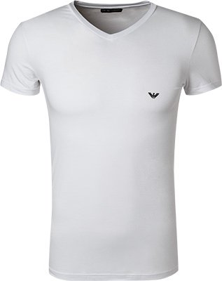Thumbnail - EMPORIO ARMANI Herren V-Shirt weiß Baumwolle & Mix unifarben