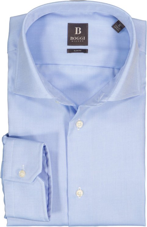 BOGGI MILANO Herren Hemd blau Slim Fit