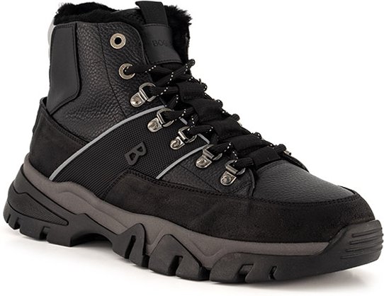 BOGNER Herren Schnürschuhe schwarz Glattleder