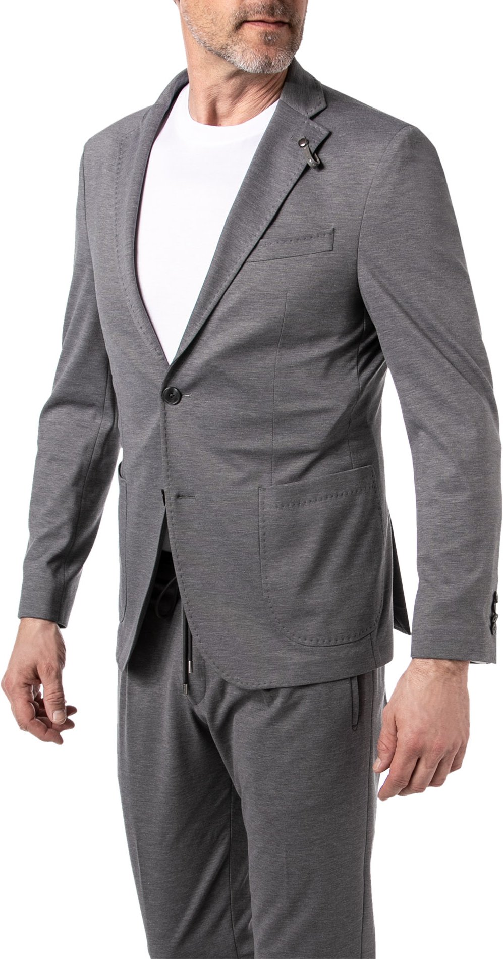 BALDESSARINI Herren Sakko grau meliert Slim Fit