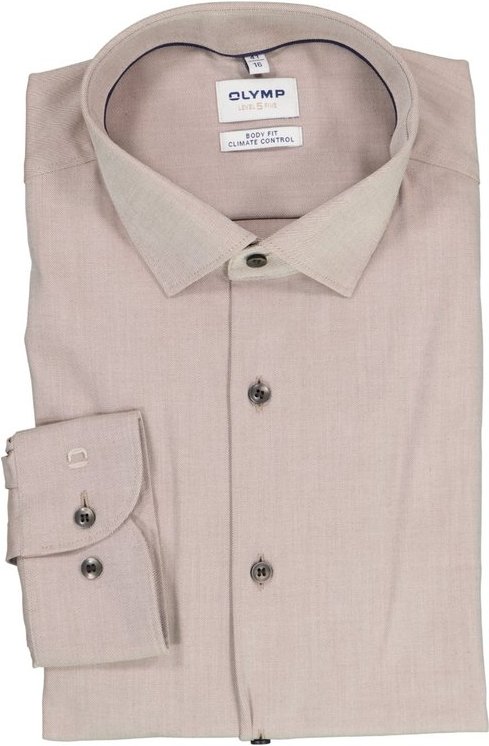 OLYMP Herren Hemden beige meliert