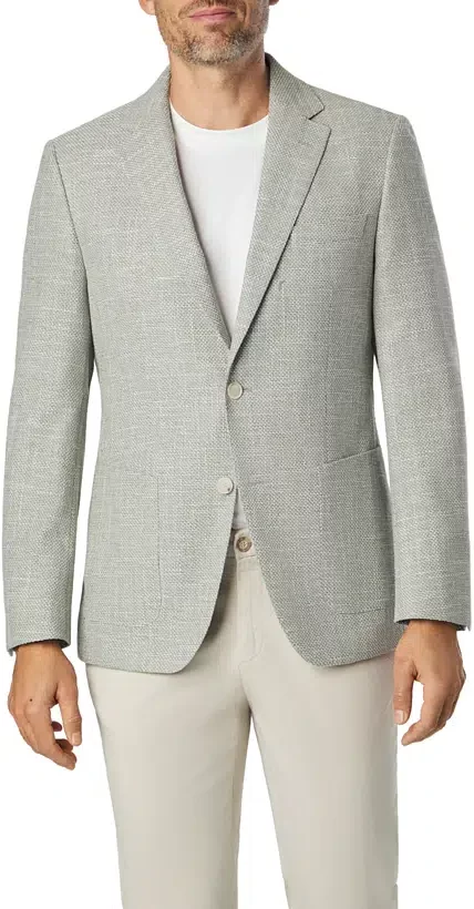 BOSS Black Herren Sakko grün gemustert