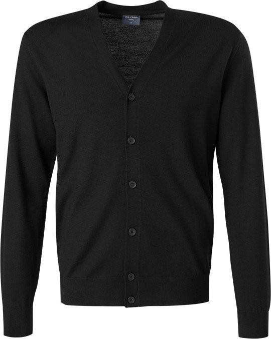 Thumbnail - OLYMP Herren Cardigan schwarz unifarben