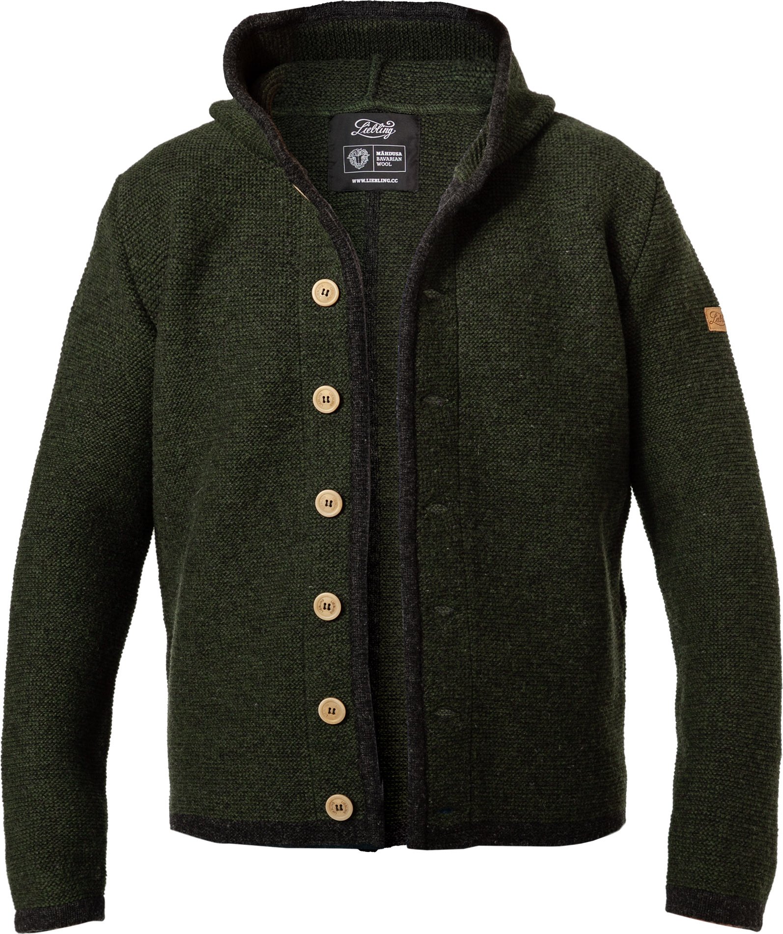 Liebling Herren Strickjanker grün unifarben