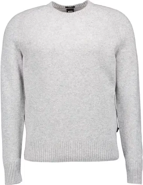 BOSS Black Herren Pullover grau unifarben