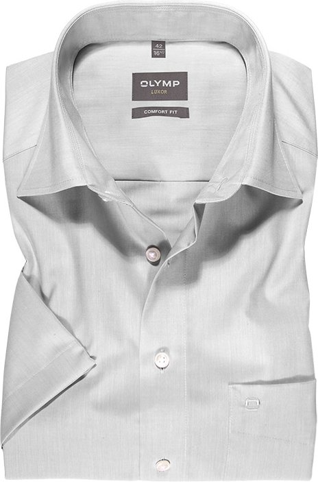 Thumbnail - OLYMP Herren Kurzarmhemd grau Comfort Fit