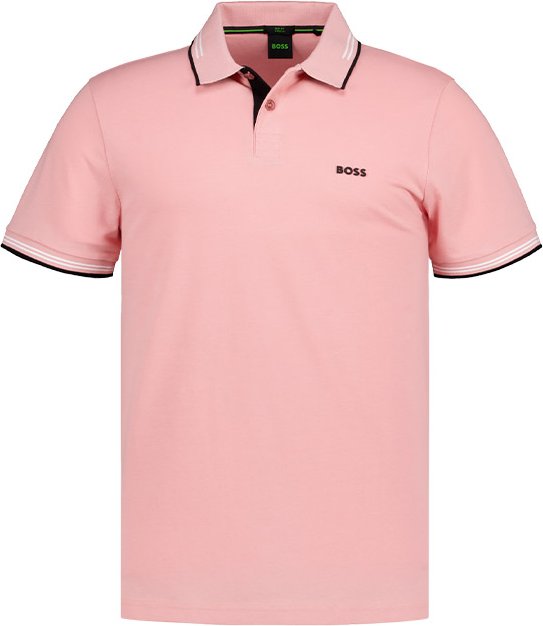 BOSS Green Herren Polo-Shirt rosa Slim Fit