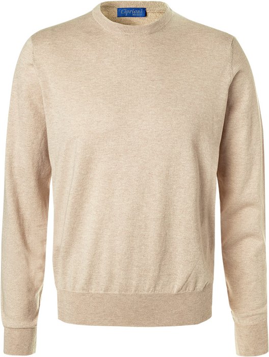 Thumbnail - Cipriani Herren Pullover beige unifarben
