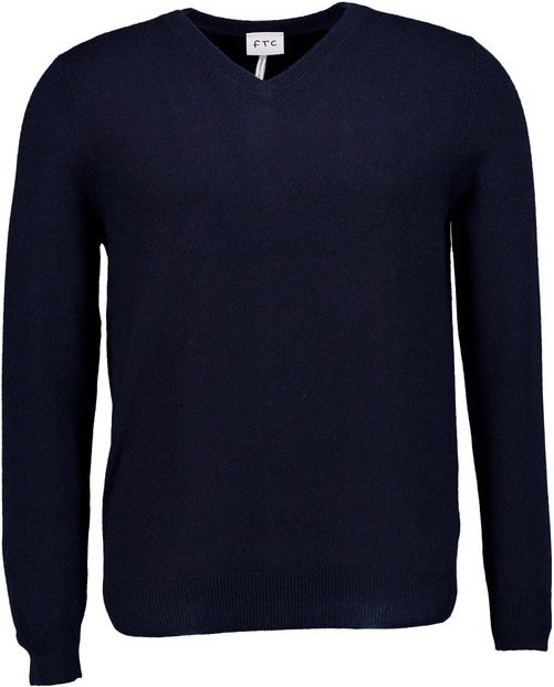 FTC Cashmere Herren Pullover blau unifarben