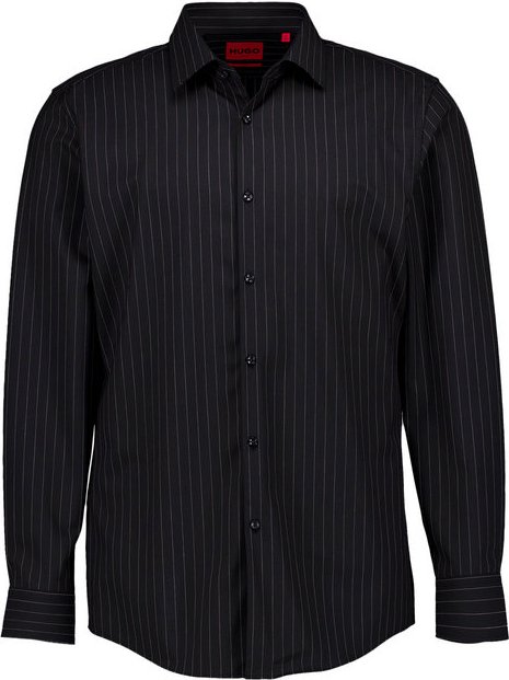 Thumbnail - HUGO Herren Hemd schwarz gestreift Slim Fit