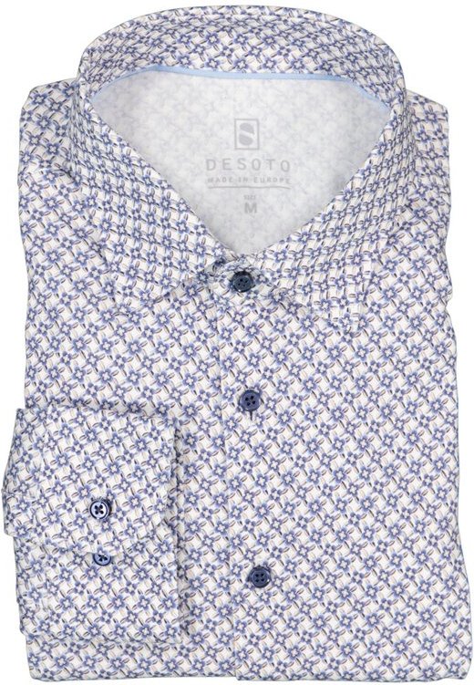 DESOTO Herren Hemd blau gemustert