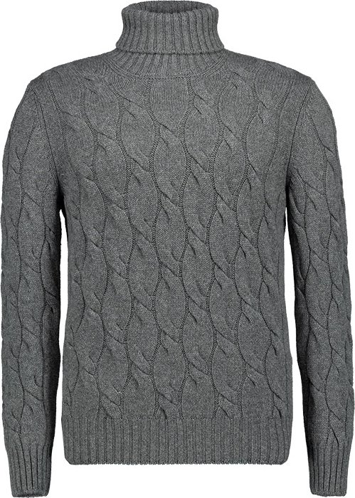 Gran Sasso Herren Rollkragenpullover grau unifarben