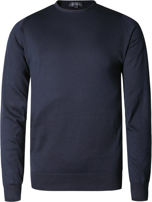 John Smedley Herren Pullover blau unifarben