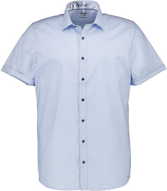 OLYMP Herren Kurzarmhemd blau