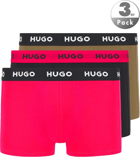 Thumbnail - HUGO Herren Trunks grün Baumwolle & Mix unifarben