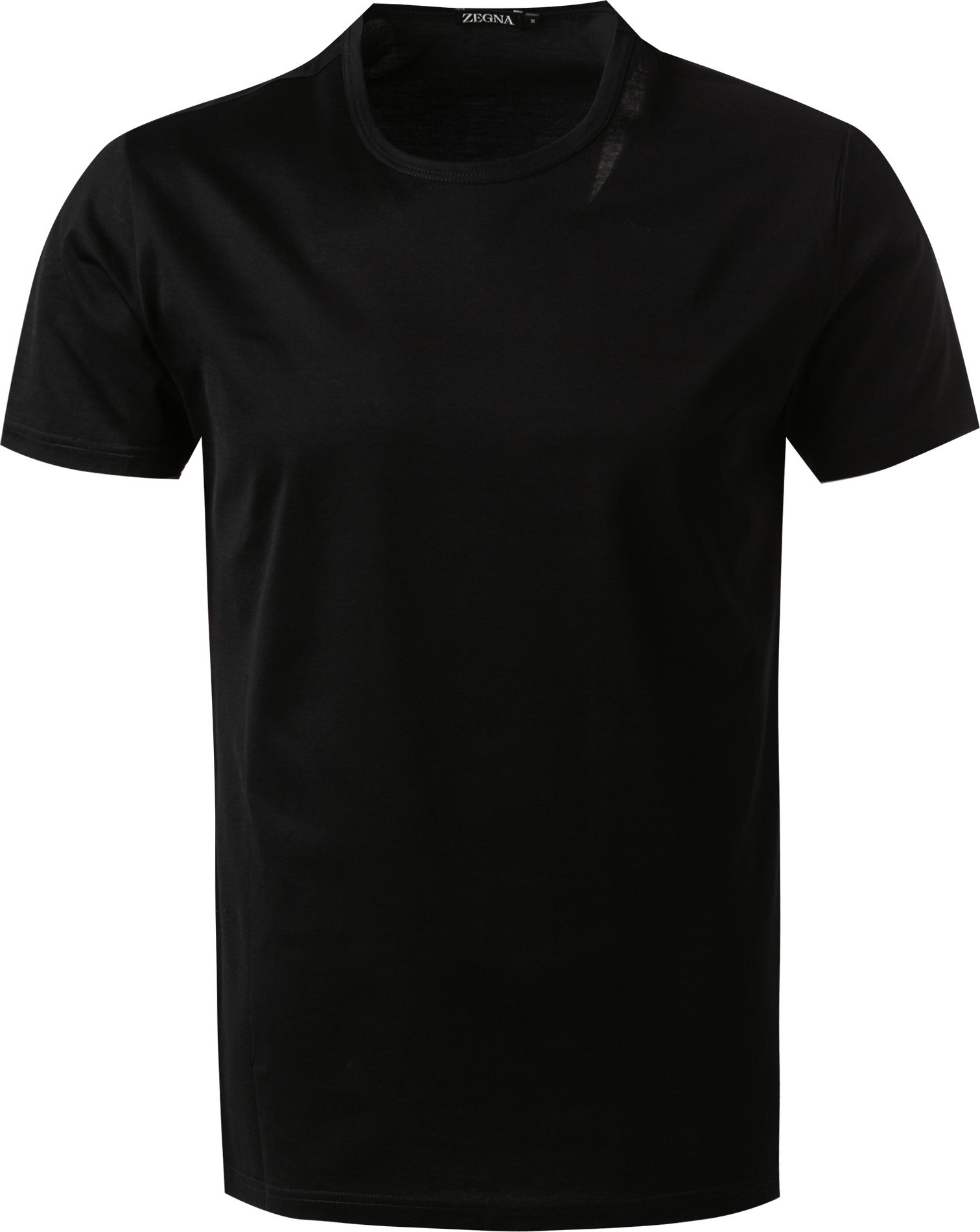 Ermenegildo Zegna Herren T-Shirt schwarz Reine Baumwolle unifarben