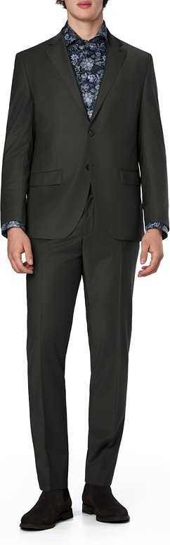 KARL LAGERFELD Herren Anzug grün meliert