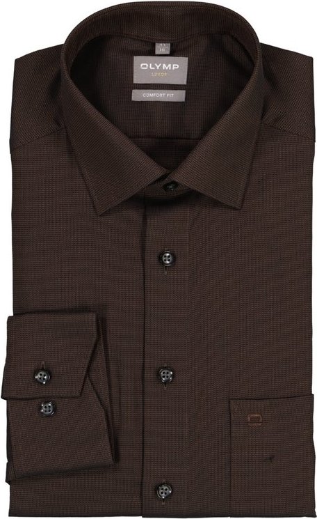 Thumbnail - OLYMP Herren Hemd braun Comfort Fit