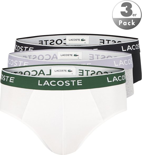 Thumbnail - LACOSTE Herren Slips grau Baumwolle & Mix unifarben