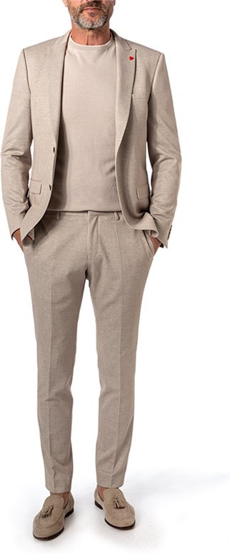 ROY ROBSON Herren Anzug beige meliert Slim Fit