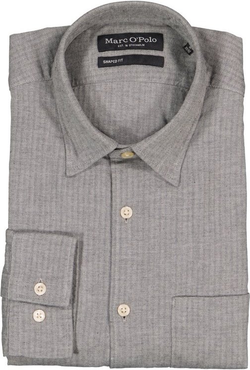 Marc O'Polo Herren Hemd grau gemustert