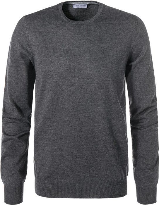 Thumbnail - Gran Sasso Herren Pullover grau unifarben