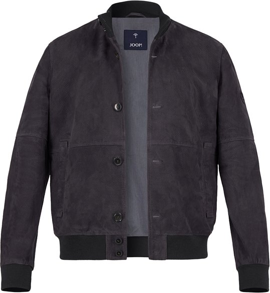 JOOP! Herren Lederjacke blau unifarben