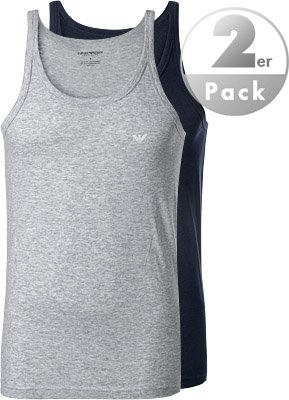 EMPORIO ARMANI Herren Tanktops blau Reine Baumwolle unifarben
