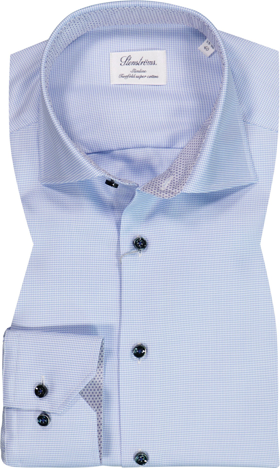 Stenströms Herren Hemd blau meliert