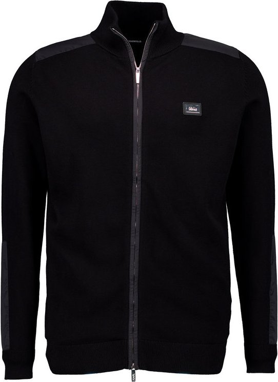Thumbnail - KARL LAGERFELD Herren Cardigan schwarz unifarben