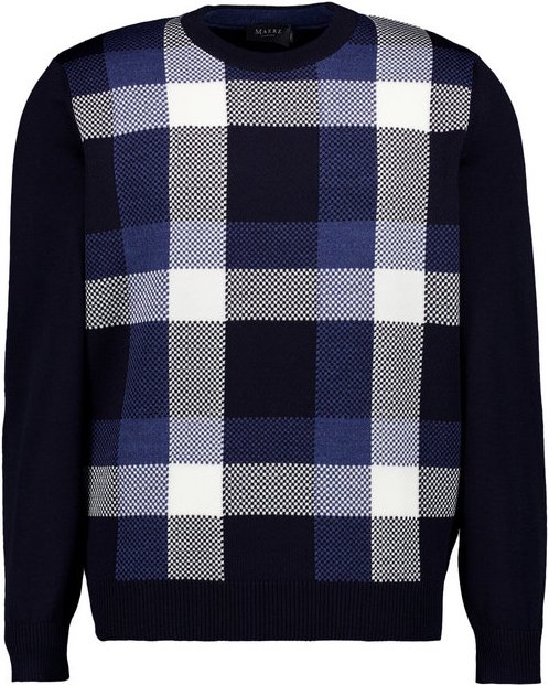 MAERZ Muenchen Herren Pullover blau Raute und Karo