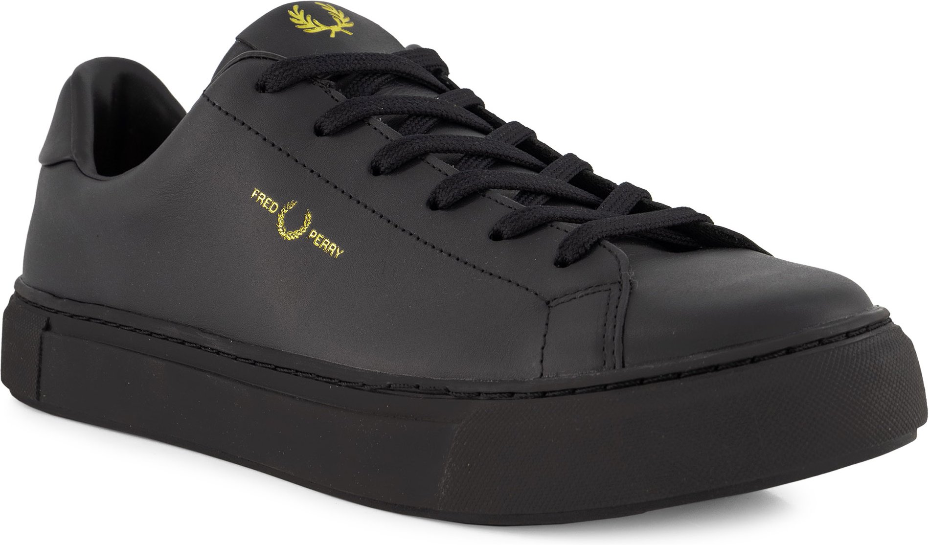 Fred Perry Herren Sneaker schwarz Glattleder